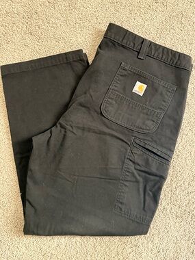 Carhartt Men’s Black Cargo Work Pants with Utility Pockets